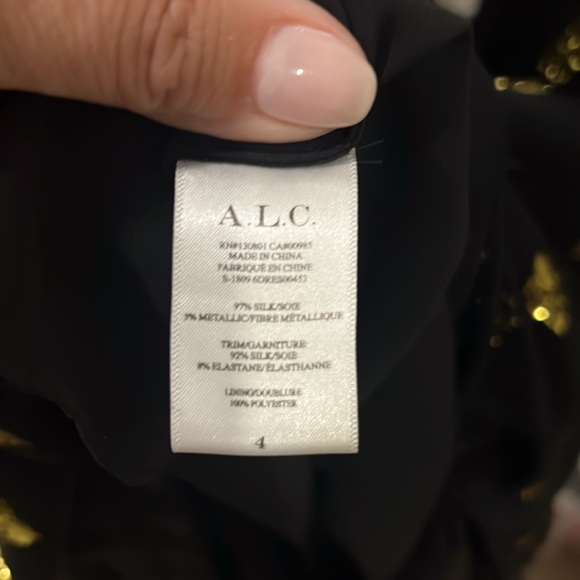 A.L.C. Rosa silk halter dress in black and gold. Size 4. Excellent condition. - Picture 9 of 9